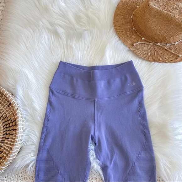 NUX Peloton Seamless Leggings Blue Purple Shapeshifter Compressive 7/8 High Rise - Picture 8 of 16